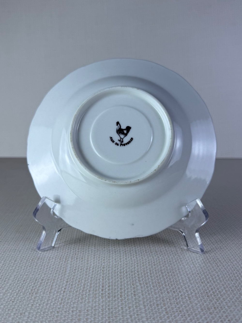 Aux Au Provence Rooster Toile Plate - Black White - French Country Saucer - Picture 7 of 8